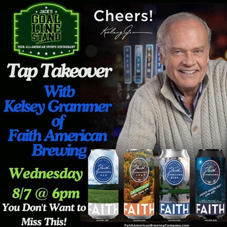 Tap takeover with Kelsey Grammer at Goal Line Stand Restaurant