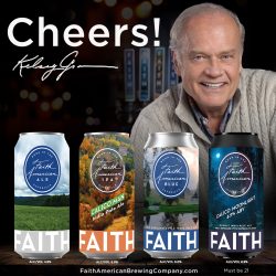 Kelsey Grammer with his Faith American Beers